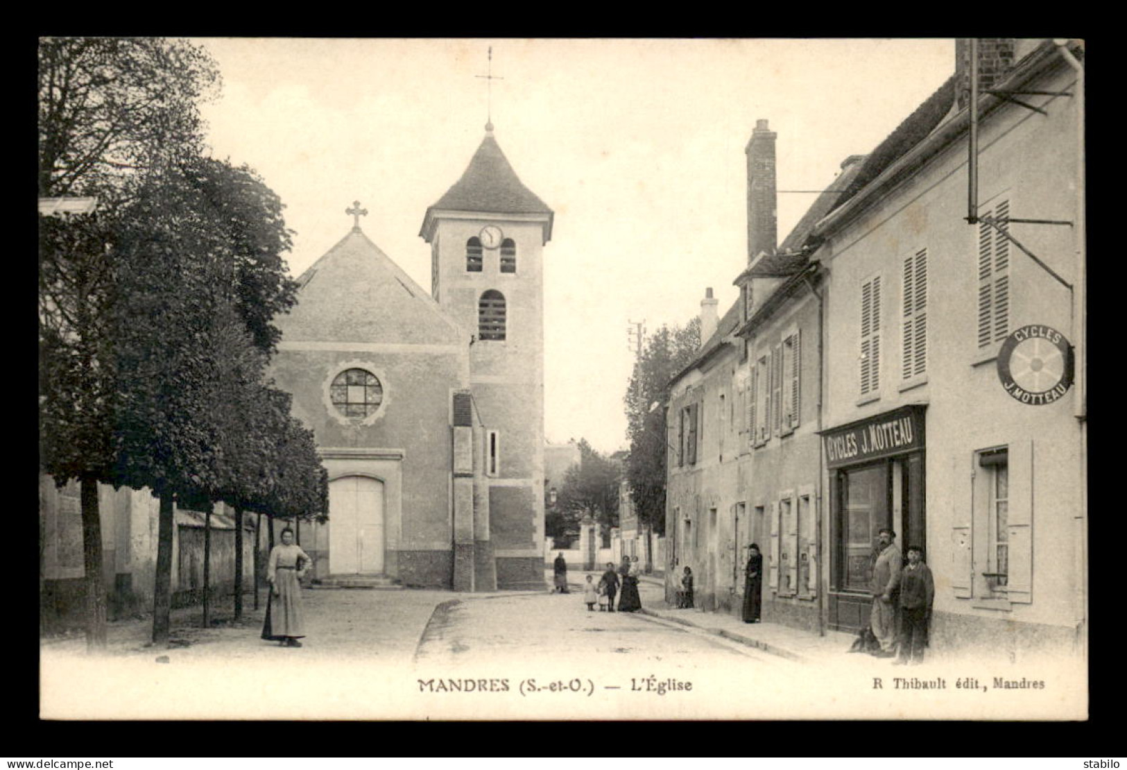 94 - MANDRES-LES-ROSES - L'EGLISE - CYCLES J. MOTTEAU - Mandres Les Roses