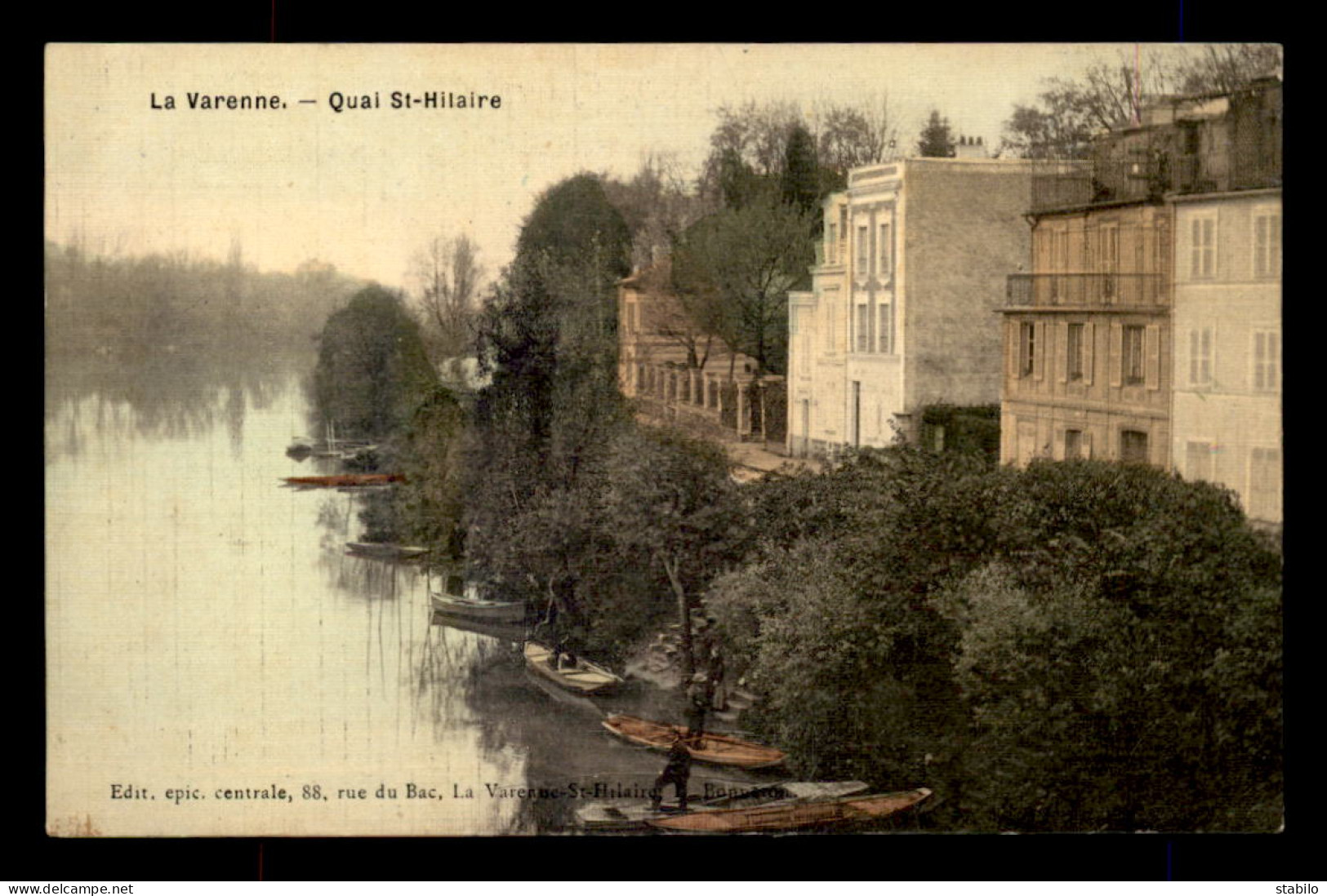 94 - SAINT-MAUR - LA VARENNE - QUAI ST-HILAIRE - CARTE TOILEE ET COLORISEE - Saint Maur Des Fosses