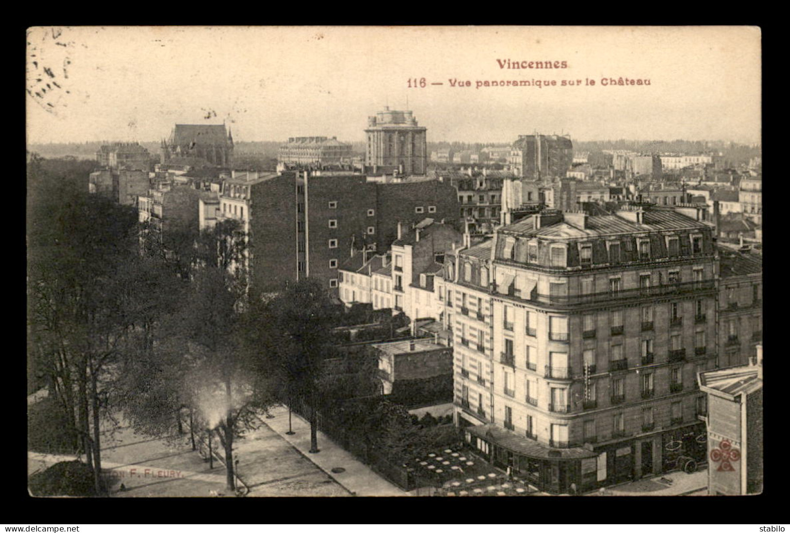 94 - VINCENNES - VUE SUR LE CHATEAU - EDITEUR FLEURY - Vincennes