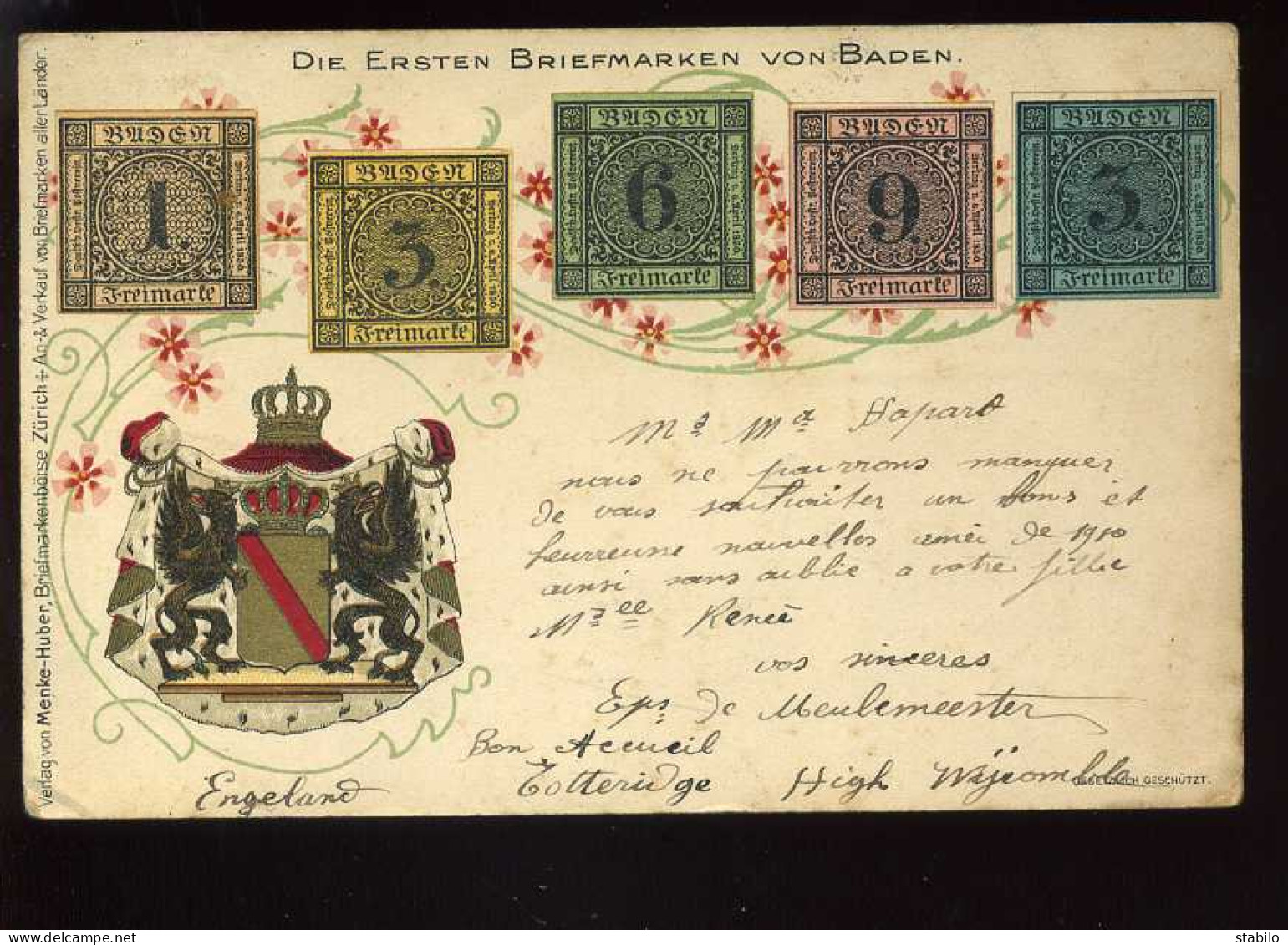 ALLEMAGNE - BADEN - DIE ERSTEN BRIEFMARKEN VON BADEN - CARTE LITHOGRAPHIE - Baden-Baden