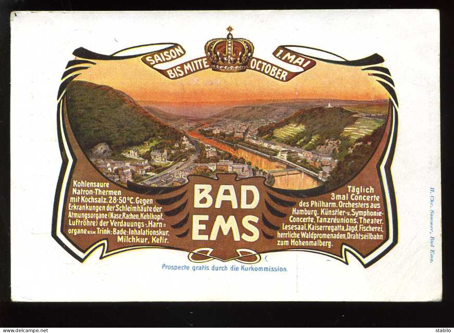 ALLEMAGNE - BAD EMS - CARTE ILLUSTREE - Bad Ems