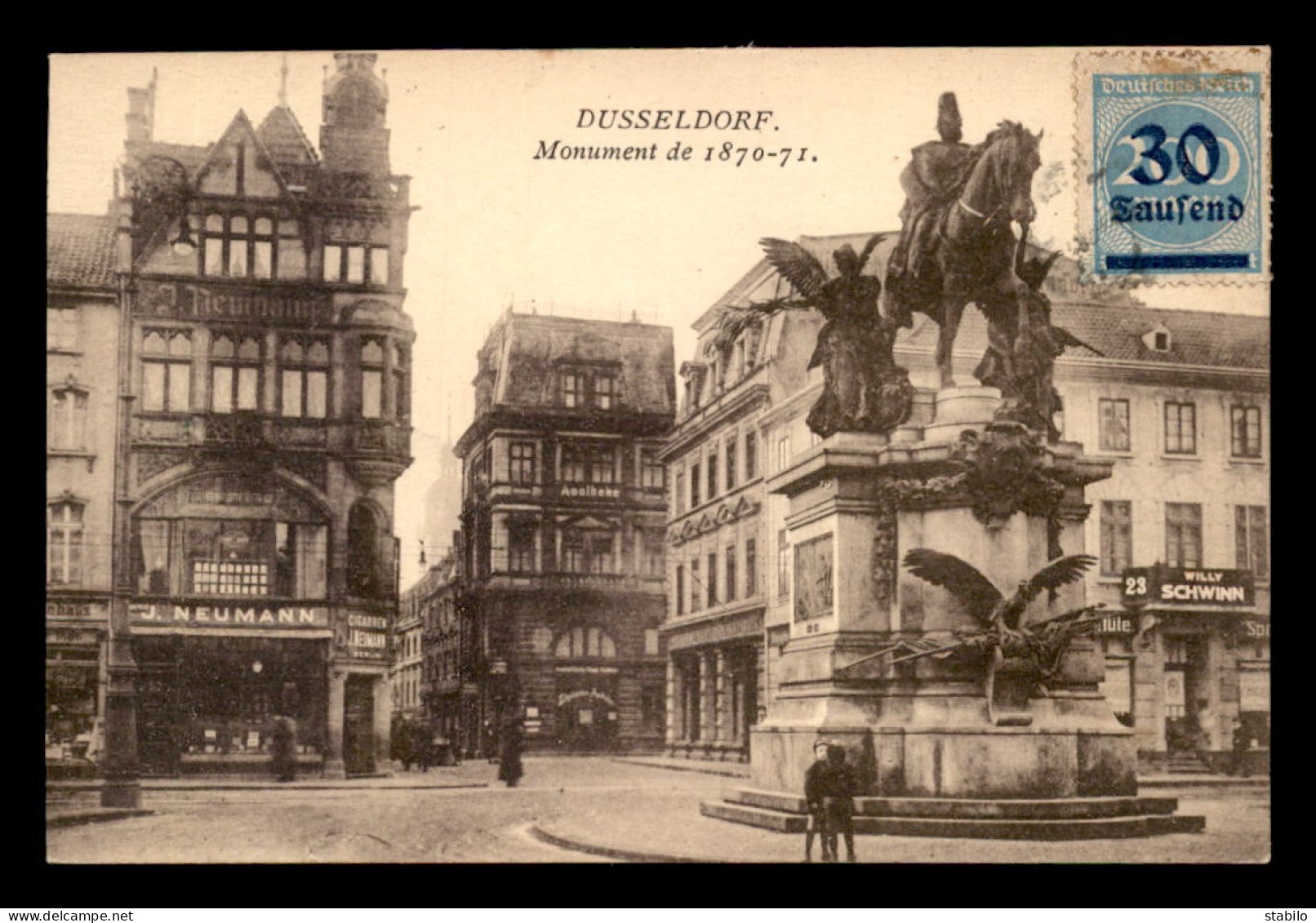 ALLEMAGNE - DUSSELDORF - MONUMENT GUERRE DE 1870 - MAGASINS J. NEUMANN - WILLY SCHWINN - Duesseldorf
