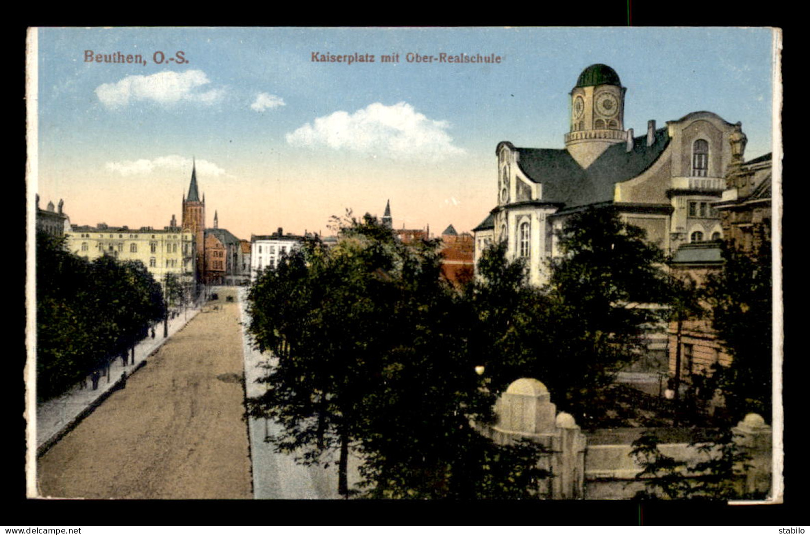 POLOGNE - BEUTHEN - BYTOM - KAISERPLATZ MIT OBER-REALSCHULE - Polen