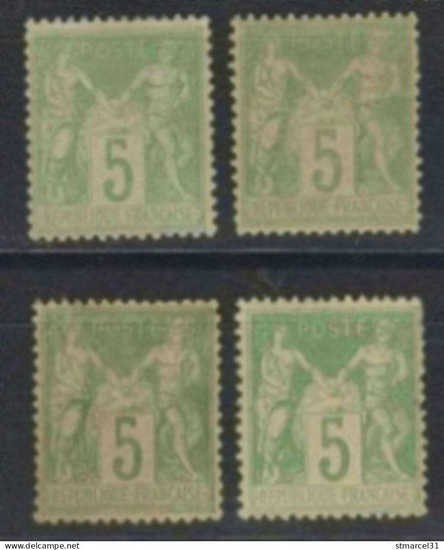 TBE Et LUXE  4 Nuances Du N°102 Neuf* 2 TBC Cote 225€ - 1898-1900 Sage (Type III)