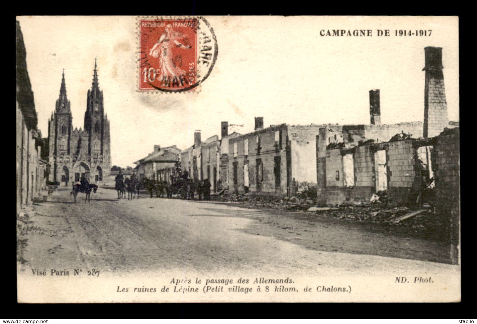 51 - L'EPINE - LES RUINES - GUERRE 14/18 - L'Epine