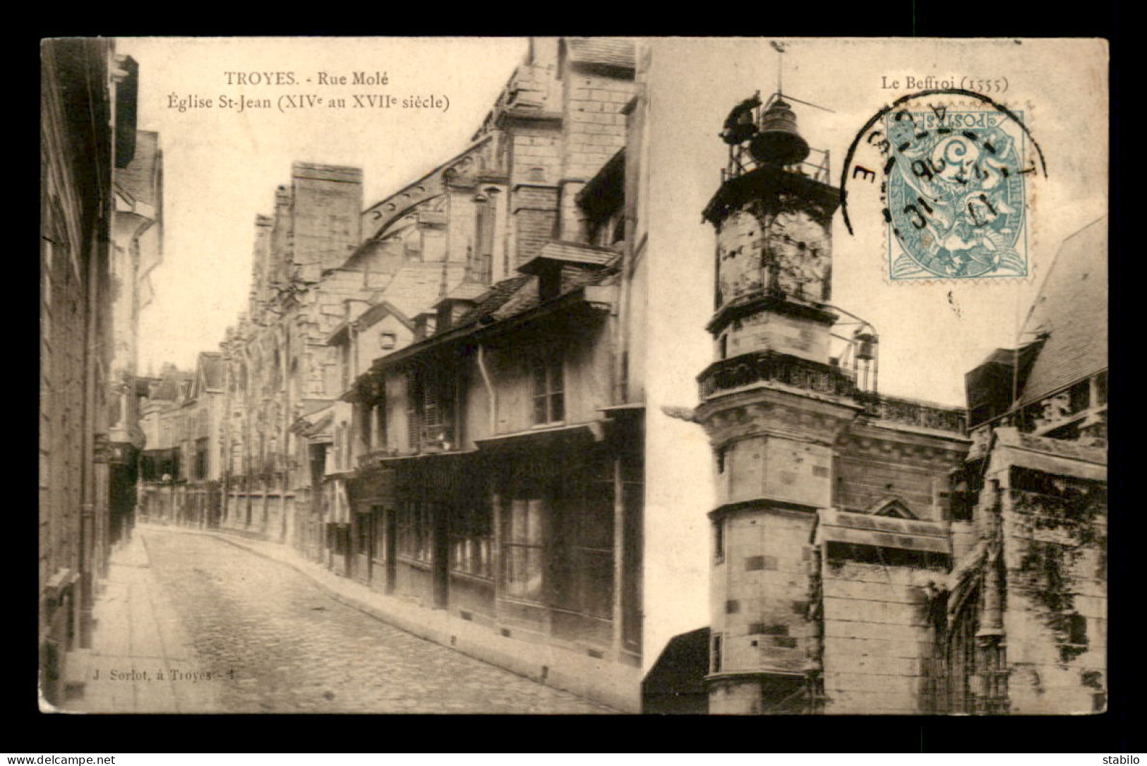 10 - TROYES - RUE MOLE - EGLISE ST-JEAN - LE BEFFROI - Troyes