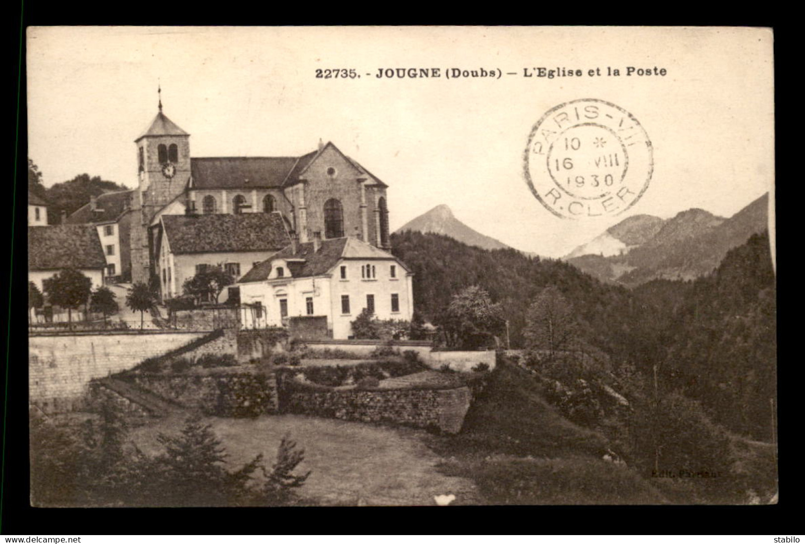 25 - JOUGNE - L'EGLISE ET LA POSTE - Sonstige & Ohne Zuordnung