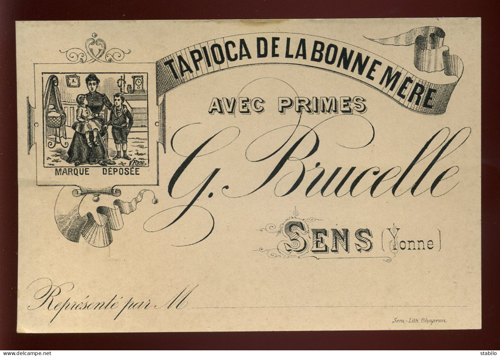 CARTE DE VISITE - SENS - TAPIOCA DE LA BONNE-MERE "G. BRUCELLE" - Visitenkarten