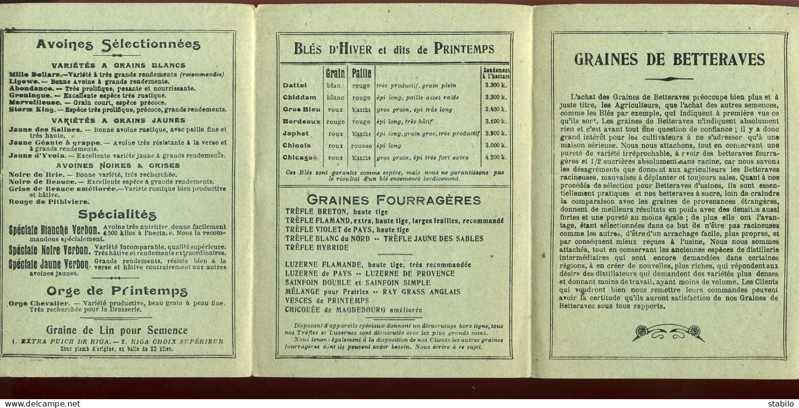 ORCHIES (NORD) - UNION AGRICOLE "VERDAVOIR & BONTE" - DEPLIANT 3 VOLETS - Advertising