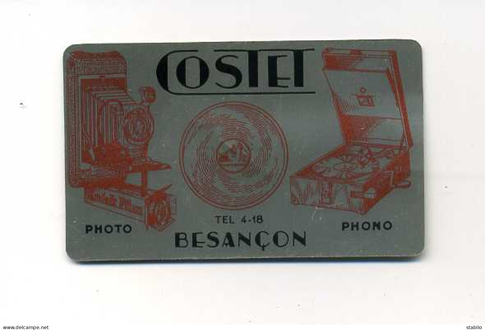 CALENDRIER EN ALUMINIUM 1932 - PUBLICITE "PHOTO ET PHONO COSTET" BESANCON - Klein Formaat: 1921-40