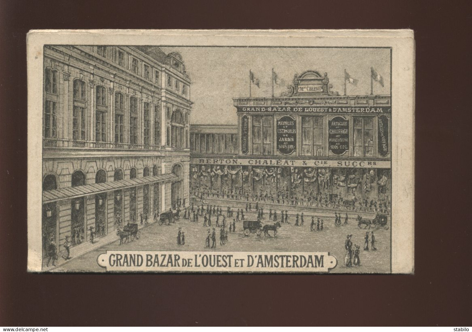 PARIS 9EME - GRAND BAZAR DE L'OUEST ET D'AMSTERDAM - DEPLIANT PUBLICITAIRE ILLUSTRE - Werbung