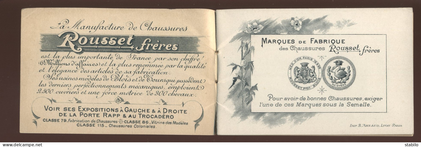 LES PALAIS DE L'EXPOSITION PARIS 1900  - LIVRET ILLUSTRE OFFERT PAR LES CHAUSSURES ROUSSET FRERES - Advertising