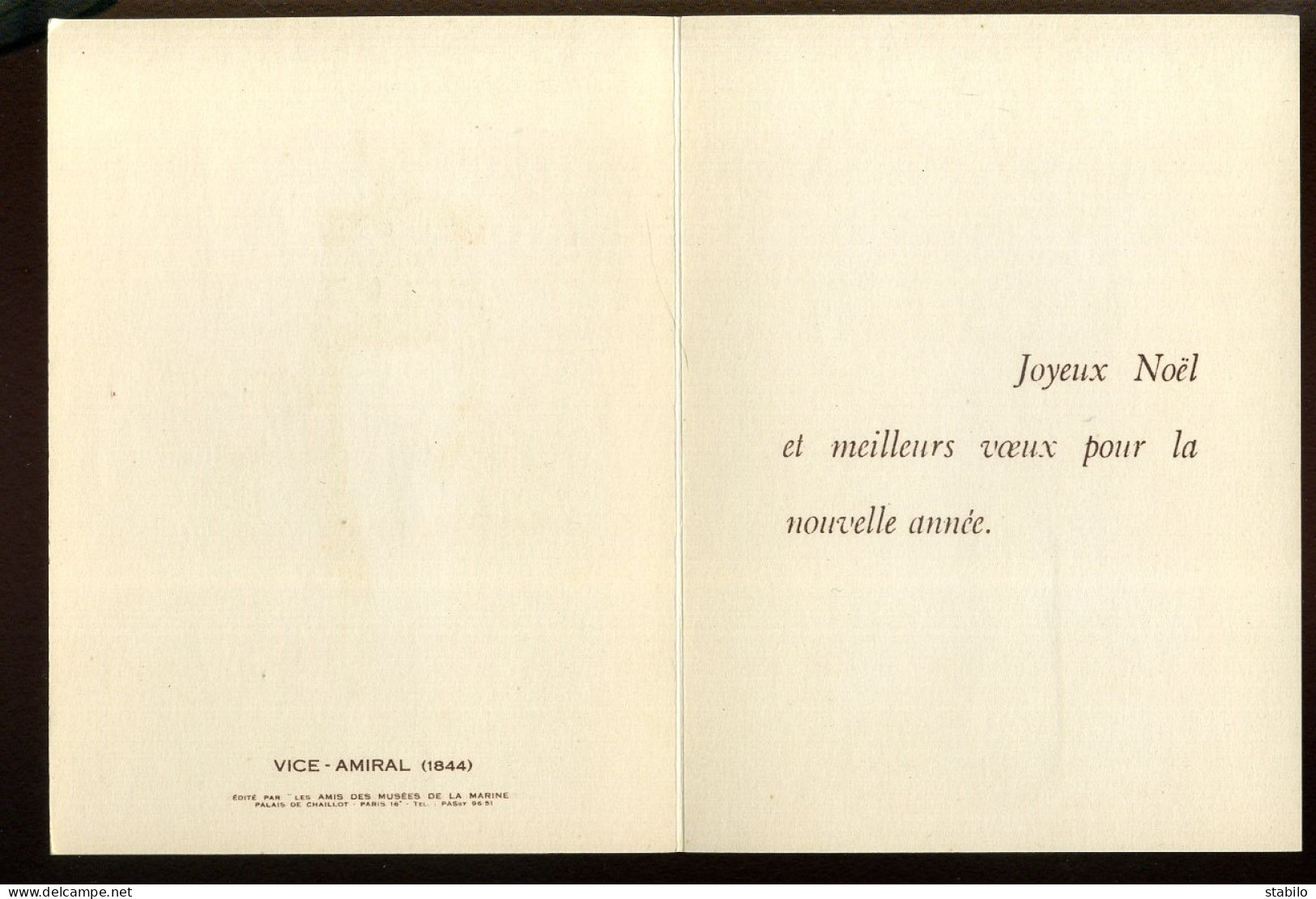 CARTE DE VOEUX ILLUSTREE EDITEE PAR LES AMIS DES MUSEES DE LA MARINE - VICE-AMIRAL 1844 - Non Classés