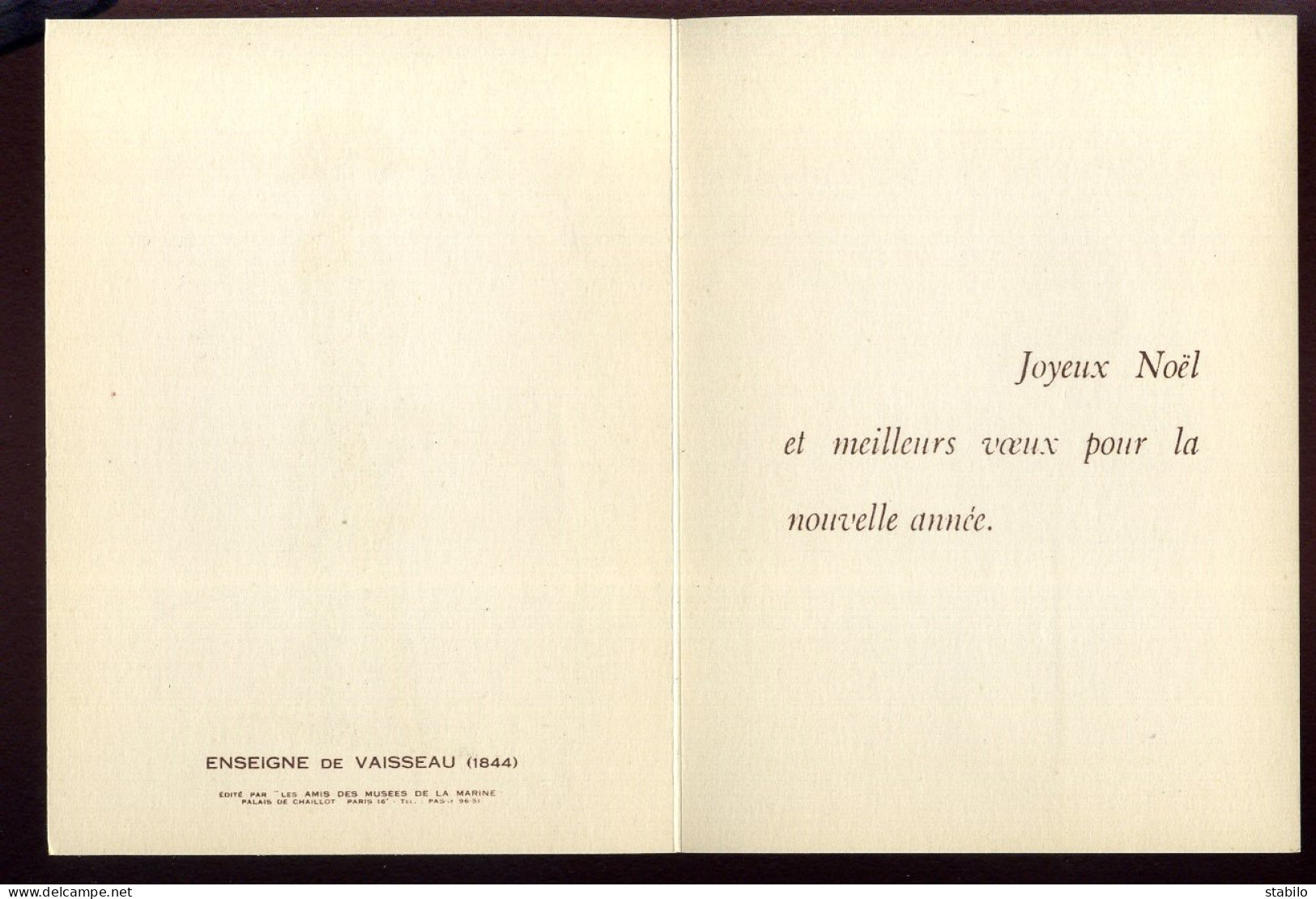 CARTE DE VOEUX ILLUSTREE EDITEE PAR LES AMIS DES MUSEES DE LA MARINE - ENSEIGNE DE VAISSEAU 1844 - Ohne Zuordnung