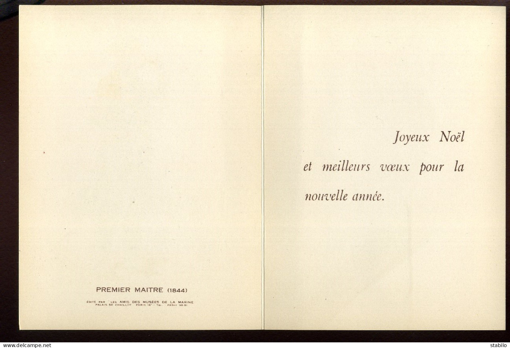 CARTE DE VOEUX ILLUSTREE EDITEE PAR LES AMIS DES MUSEES DE LA MARINE - PREMIER MAITRE 1844 - Ohne Zuordnung