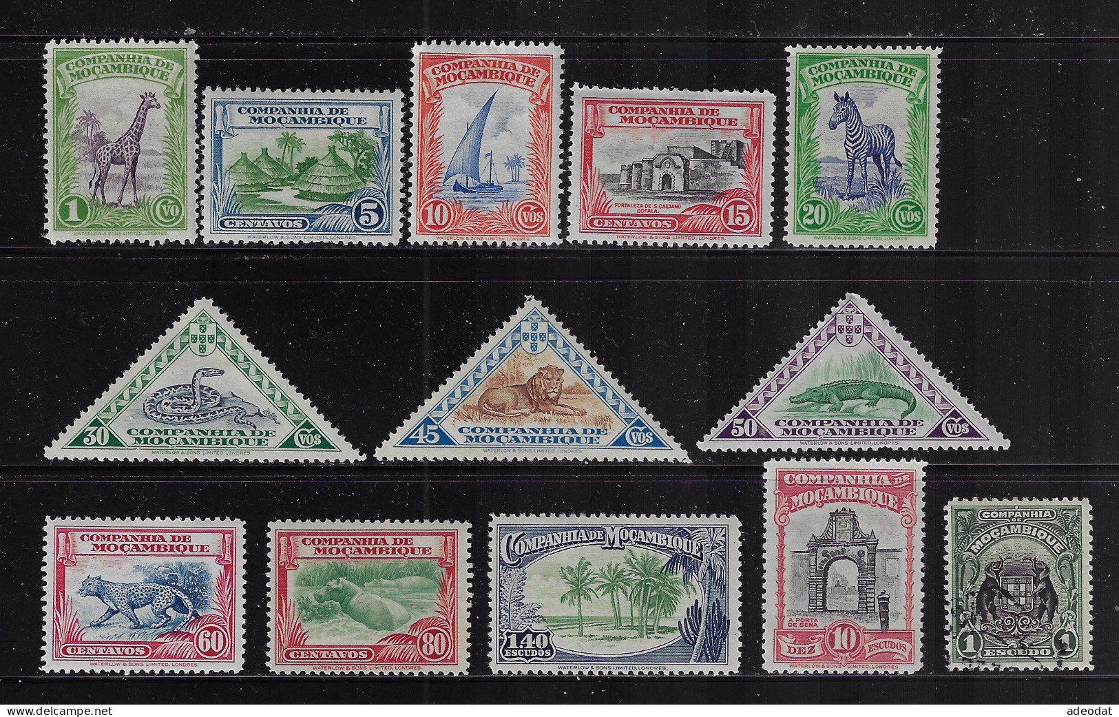 MOZAMBIQUE COMPANY 1937  SCOTT#175-180,182-184,186,188,189,192  MH CV $4.20 - Mozambique
