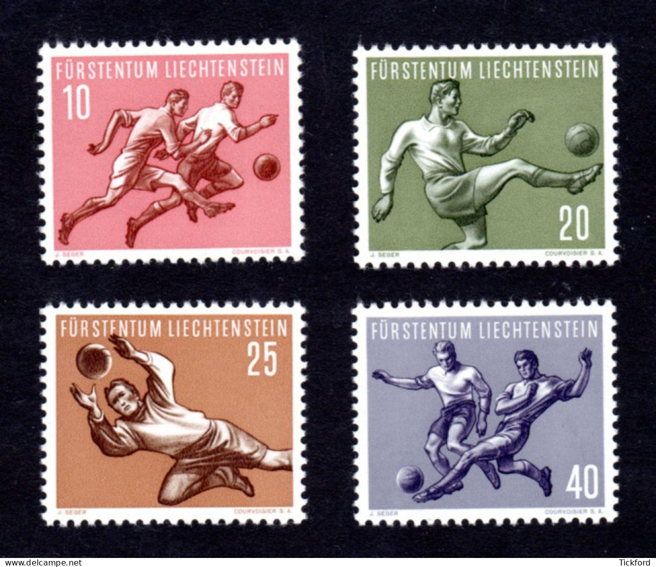 LIECHTENSTEIN 1954 - Yvert N° 284/287 - NEUFS ** LUXE / MNH - Série Sportive, Football, TB - Nuevos