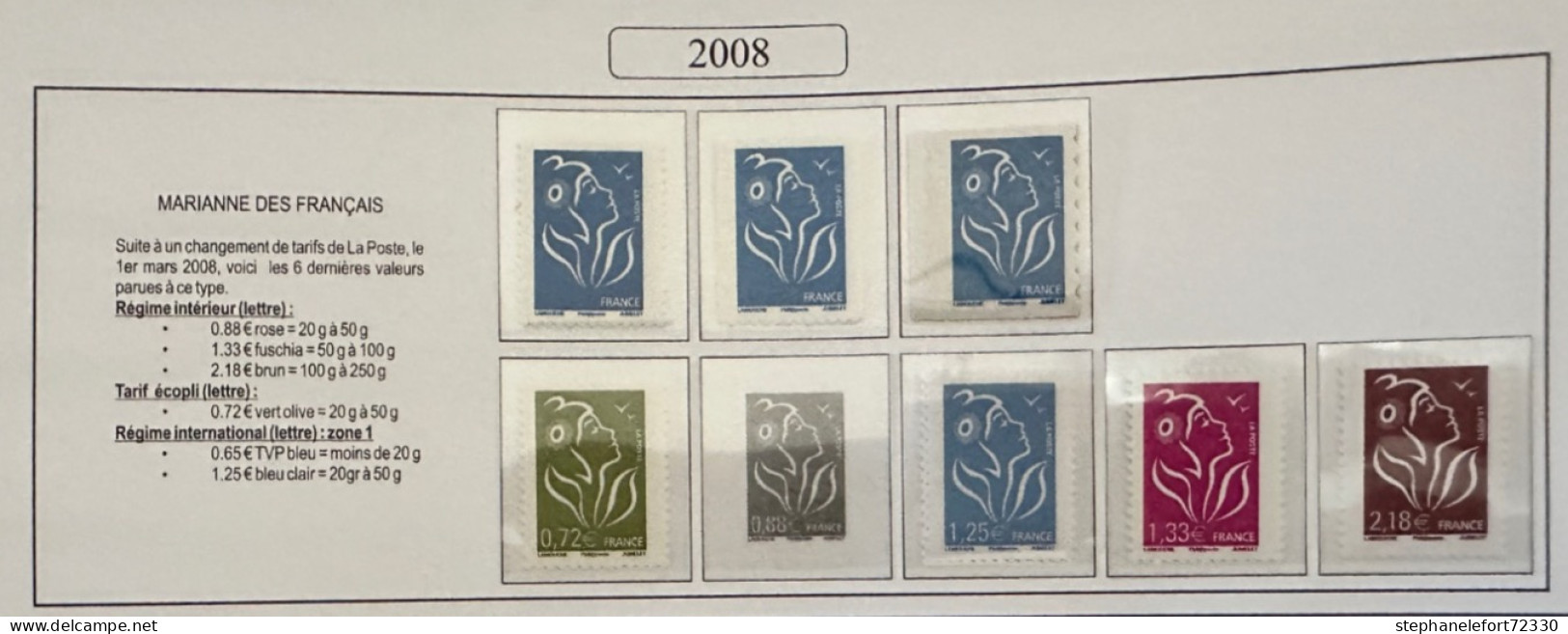 Timbres 2008  Année Complète Neufs, Blocs, Timbre Argent et Carnets Auto Adhésifs (Voir Photo)