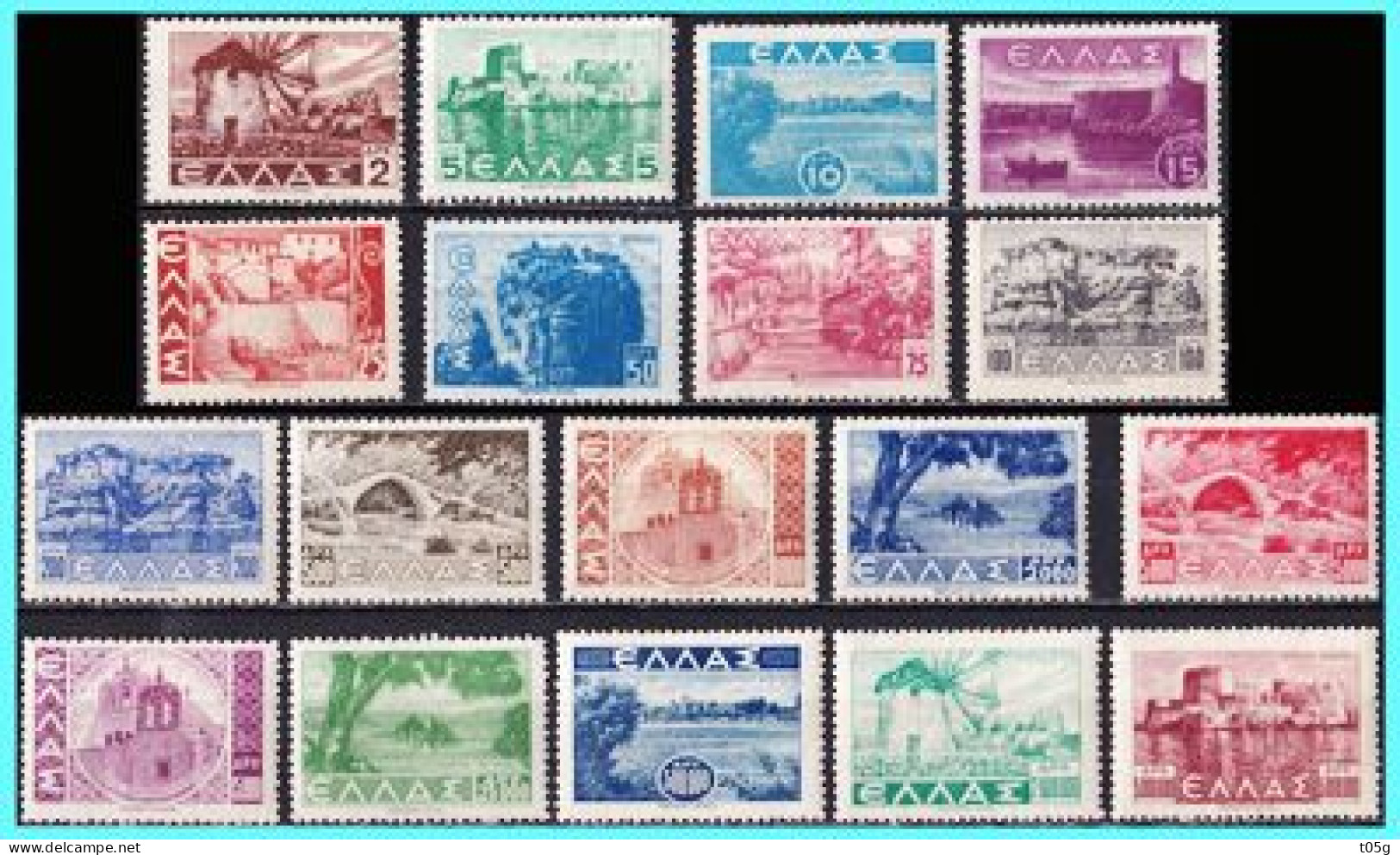 GREECE- GRECE- HELLAS 1942: Landscapes Compl Set MNH** - Unused Stamps