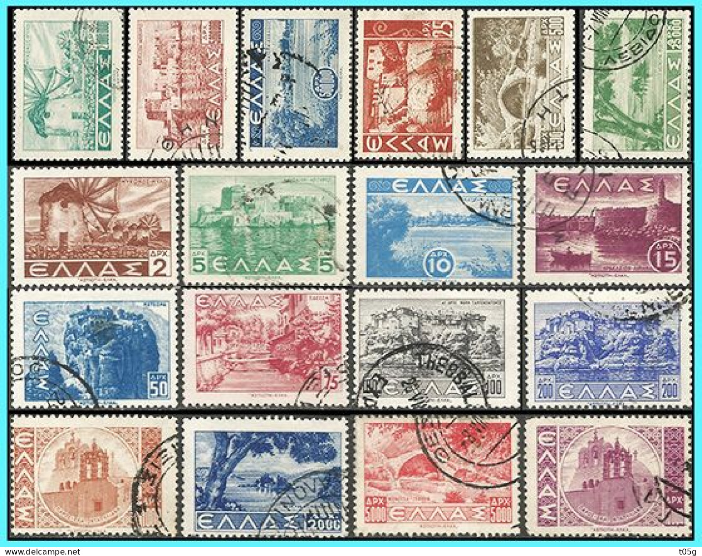 GREECE- GRECE- HELLAS 1942: Landscapes Compl Set Used - Used Stamps