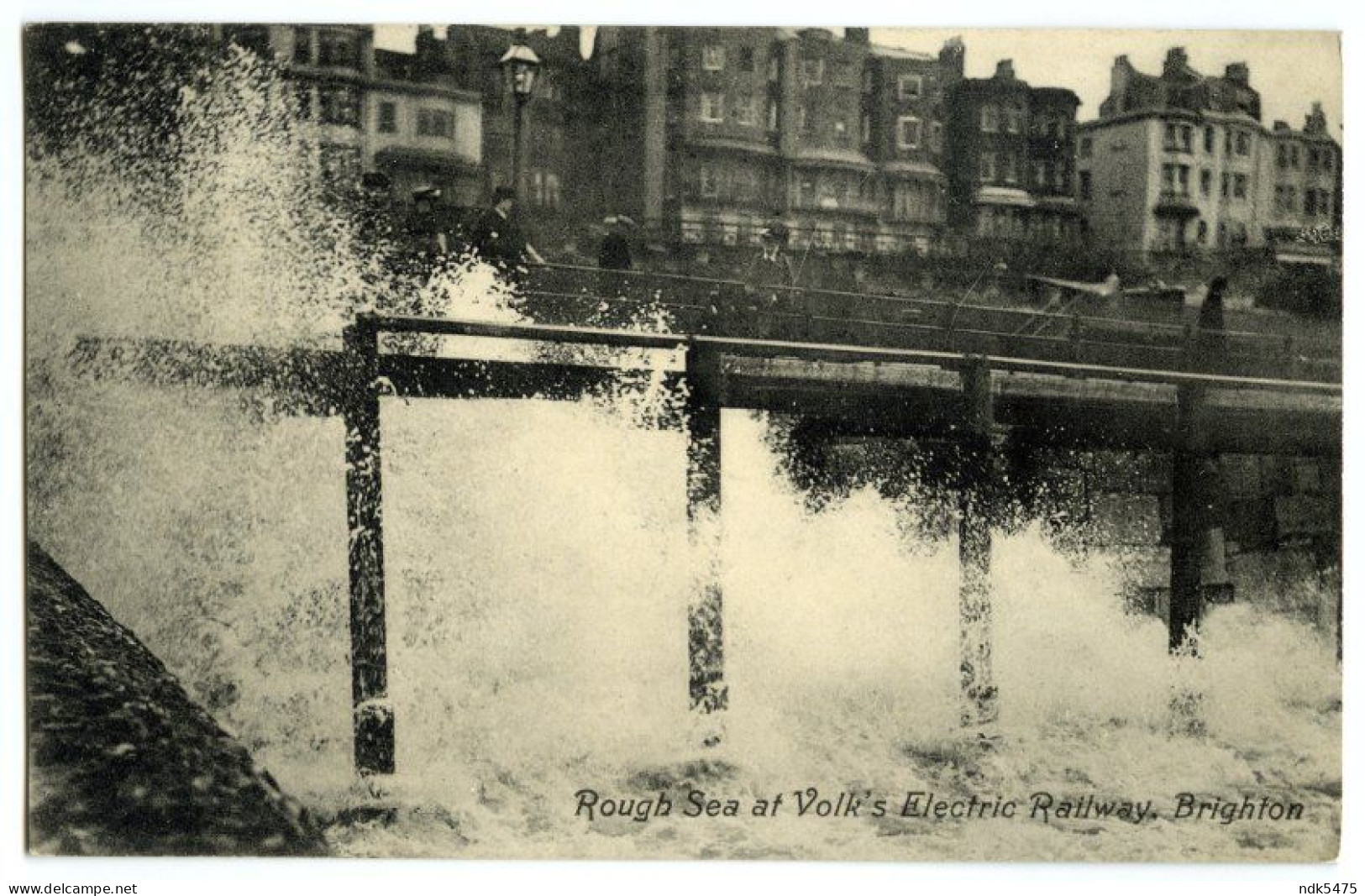 BRIGHTON : ROUGH SEA AT VOLK'S ELECTRIC RAILWAY / RADLETT, THE CROSSPATH (CLARKE) - Brighton