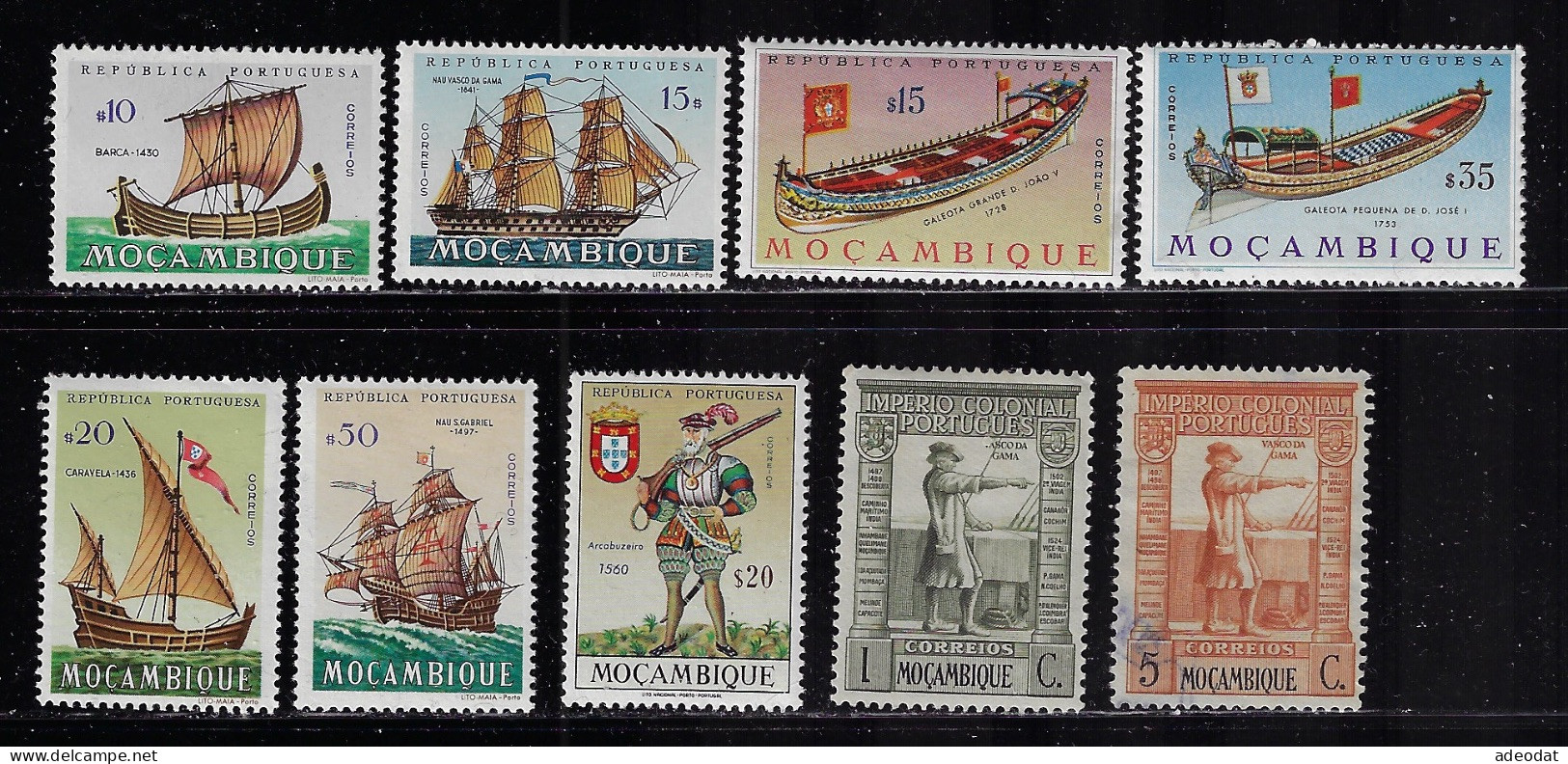 MOZAMBIQUE 1938,1963   SCOTT#270,271,435,437,438,452,457,458,466  MH - Mosambik