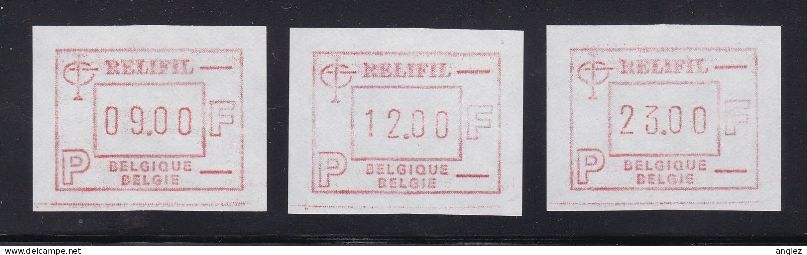 Belgium - 1985 Relifil Exhibition ATM Labels 3v MNH - Neufs