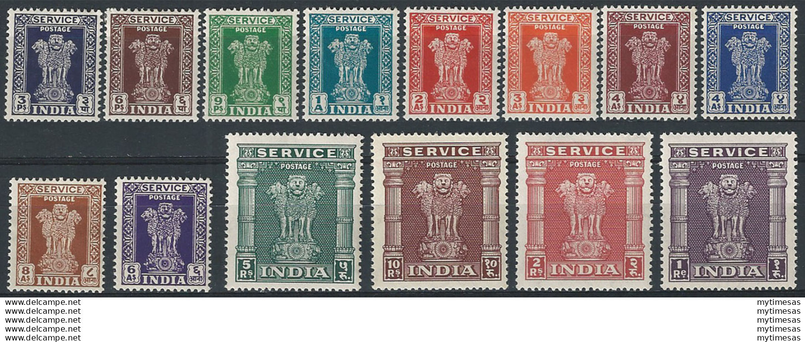 1950 India Asokan Capital Stamps 14v. MH SG. N. O151/64 - Andere & Zonder Classificatie