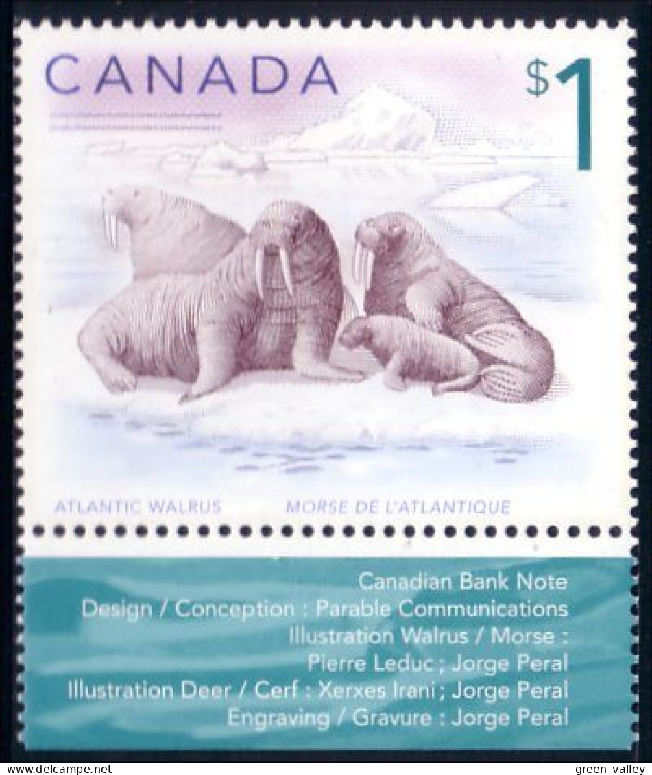 Canada $1 Morse Walrus MNH ** Neuf SC (C16-89ba) - Ungebraucht