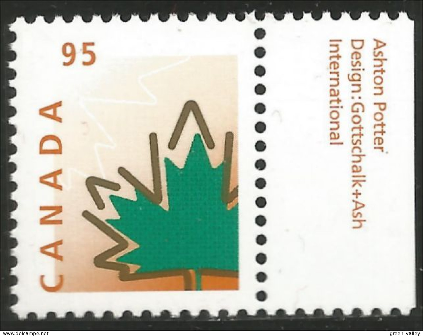 Canada 95c Feuille D'érable Maple Leaf MNH ** Neuf SC (C16-86apa) - Ongebruikt
