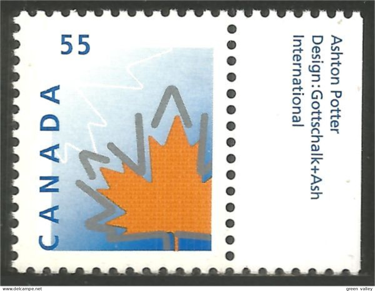 Canada 55c Feuille D'érable Maple Leaf MNH ** Neuf SC (C16-84apa) - Bäume