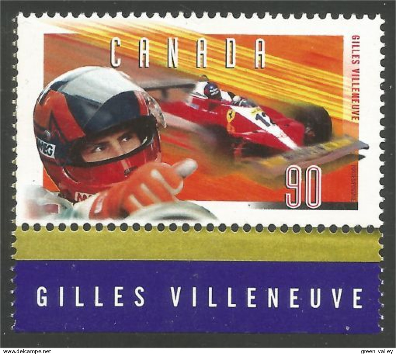 Canada Gilles Villeneuve Ferrari Auto Car Racing MNH ** Neuf SC (C16-48bn) - Ongebruikt