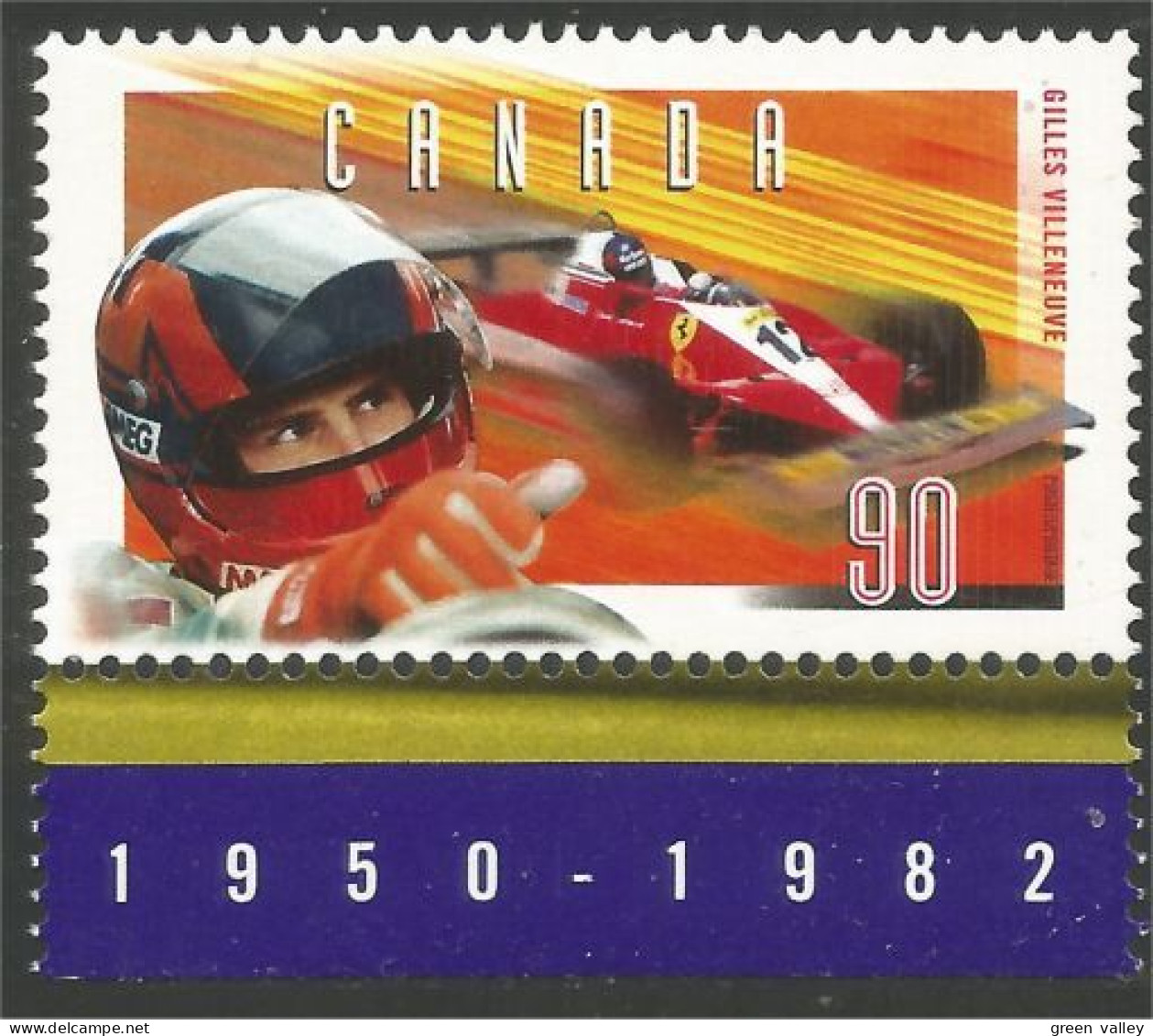 Canada Gilles Villeneuve Ferrari Auto Car Racing MNH ** Neuf SC (C16-48bd) - Ongebruikt