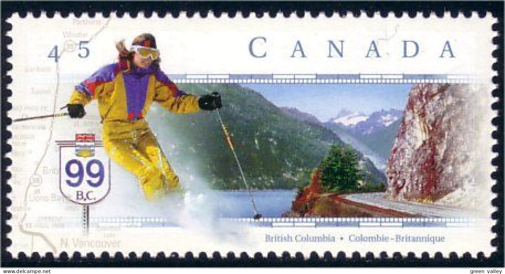 Canada Ski Colombie Britannique Autoroute 99 MNH ** Neuf SC (C16-50a) - Ongebruikt