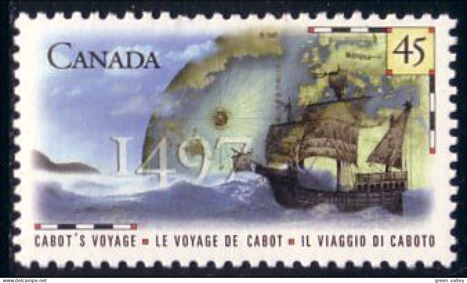 Canada Voilier De Cabot's Bateau Schiff Sailing Ship ""Matthew"" MNH ** Neuf SC (C16-49b) - Schiffe