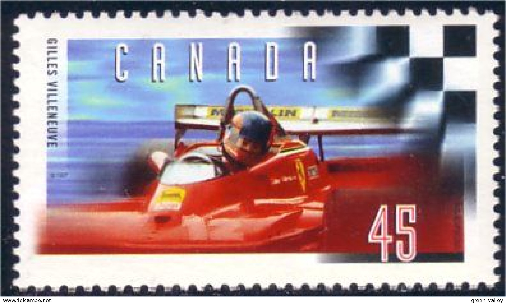 Canada Gilles Villeneuve Auto Car Racing Ferrari MNH ** Neuf SC (C16-47b) - Voitures