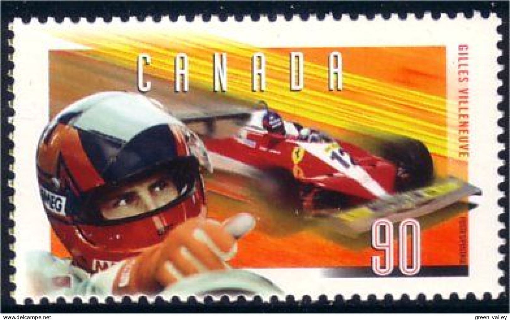 Canada Gilles Villeneuve Ferrari Auto Car Racing MNH ** Neuf SC (C16-48b) - Autos