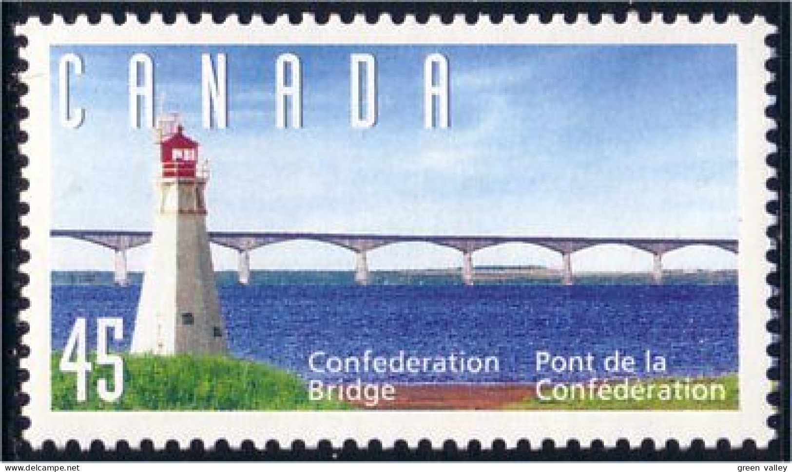 Canada Lighthouse Bridge Phare Pont MNH ** Neuf SC (C16-45a) - Ongebruikt