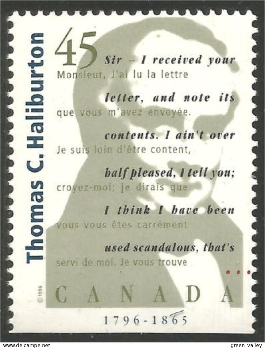 Canada Auteurs Canadiens Thomas Haliburton MNH ** Neuf SC (C16-26bb) - Scrittori