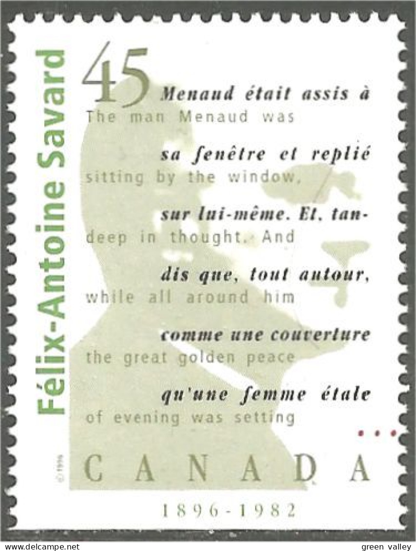 Canada Auteurs Canadiens Felix-Antoine Savard MNH ** Neuf SC (C16-25bb) - Ecrivains