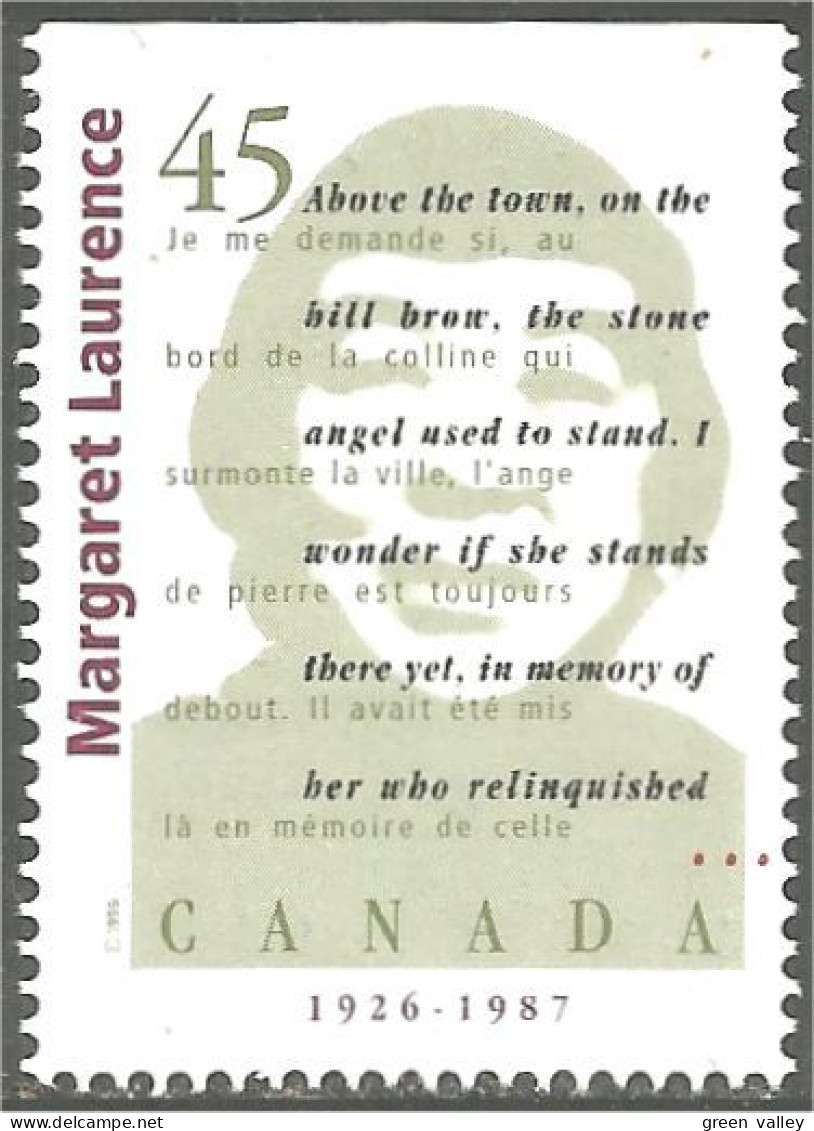 Canada Auteurs Canadiens Margaret Laurence MNH ** Neuf SC (C16-22hb) - Ecrivains