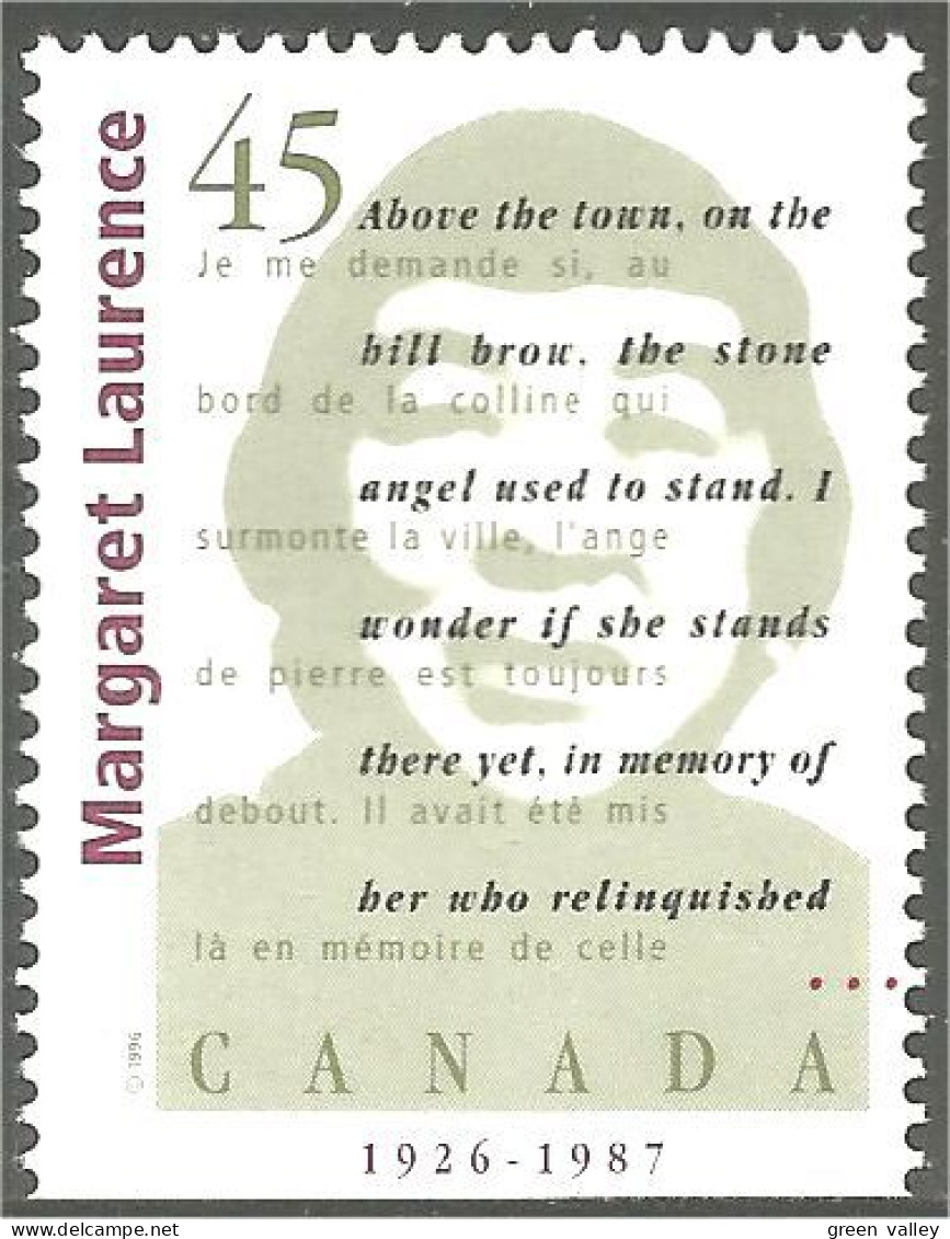 Canada Auteurs Canadiens Margaret Laurence MNH ** Neuf SC (C16-22ba) - Ungebraucht
