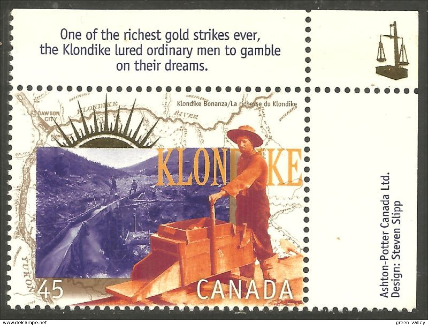 Canada Decouverte Or Klondike Gold Mine Mining English MNH ** Neuf SC (C16-06ehca) - Neufs