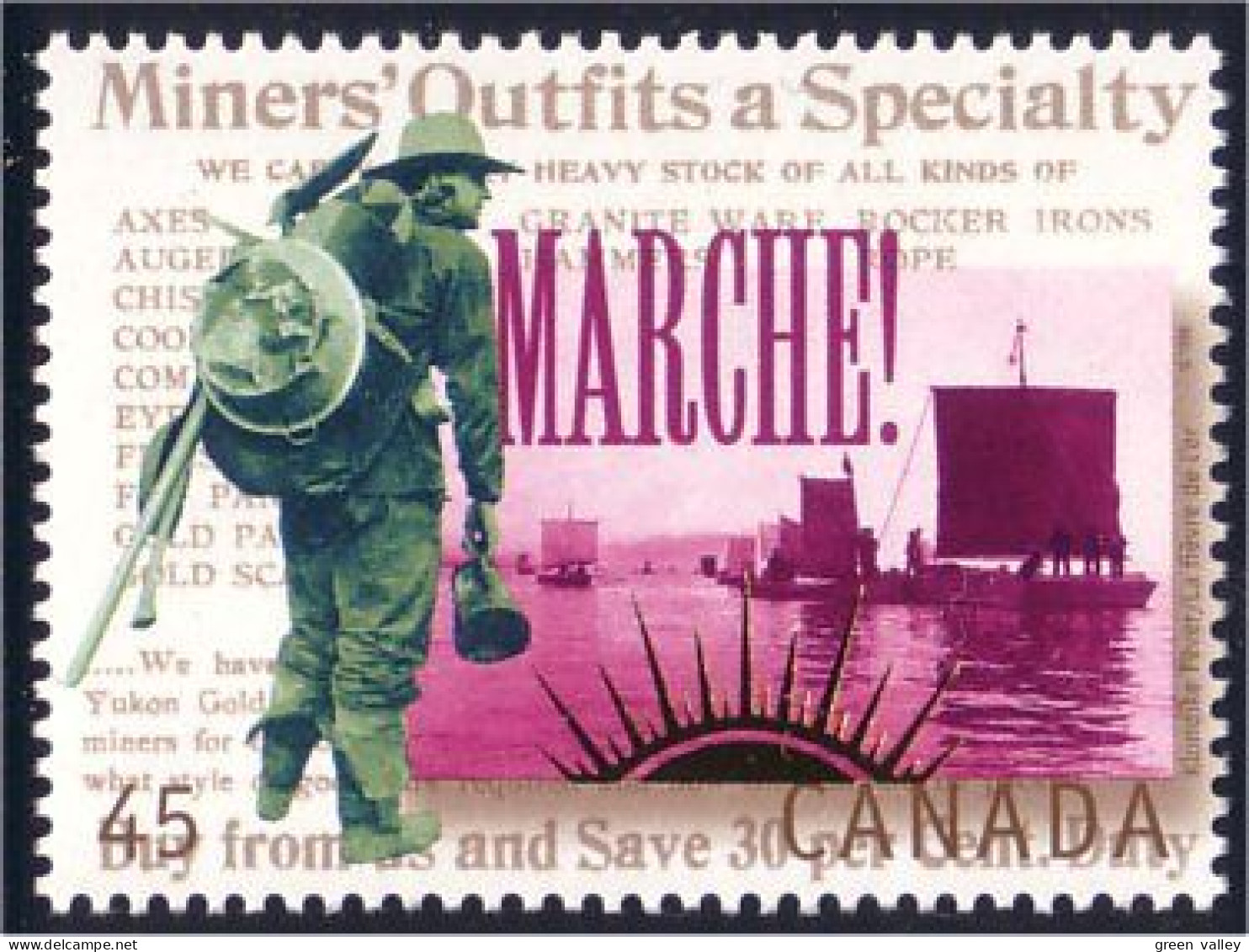 Canada Decouverte Or Klondike Gold Propector Field MNH ** Neuf SC (C16-06ba) - Unused Stamps