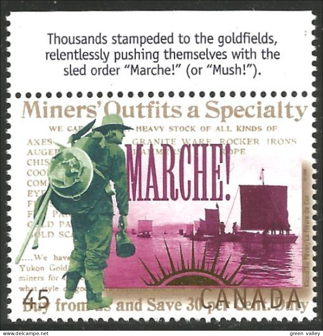 Canada Decouverte Or Klondike Gold Propector Field English MNH ** Neuf SC (C16-06bha) - Unused Stamps