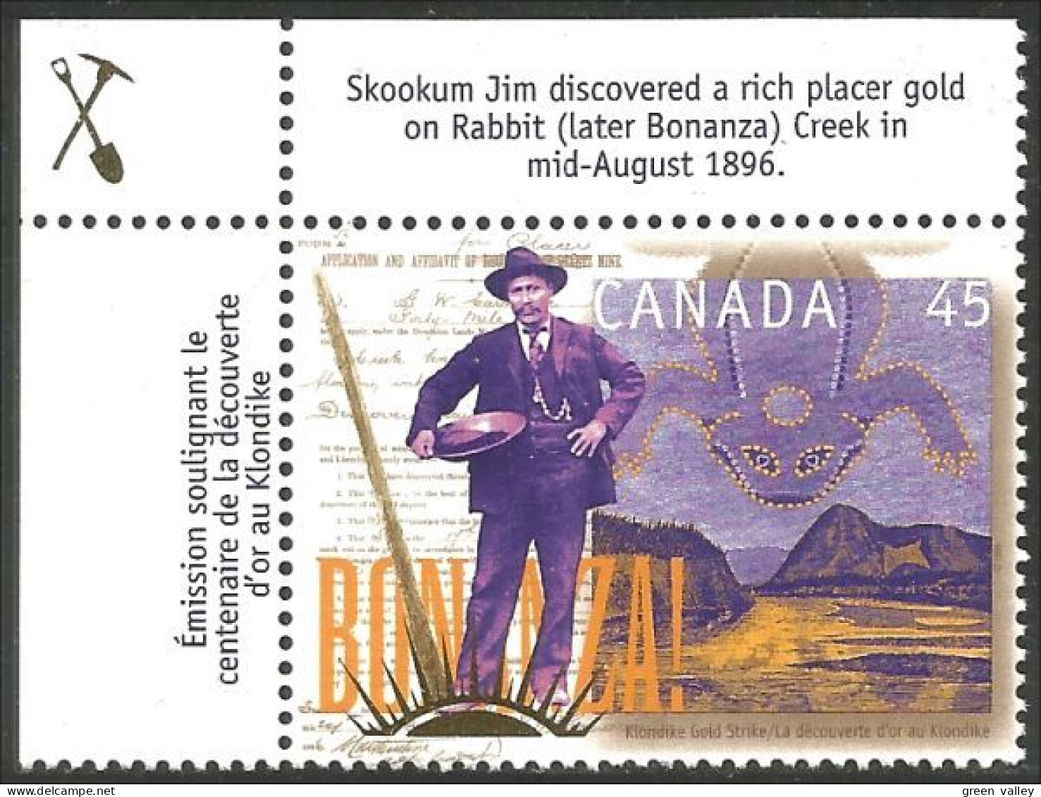 Canada Decouverte Or Klondike Gold First Claim English MNH ** Neuf SC (C16-06ahb) - Minerals