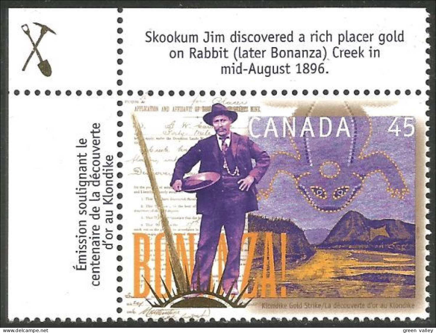 Canada Decouverte Or Klondike Gold First Claim English MNH ** Neuf SC (C16-06aha) - Unused Stamps