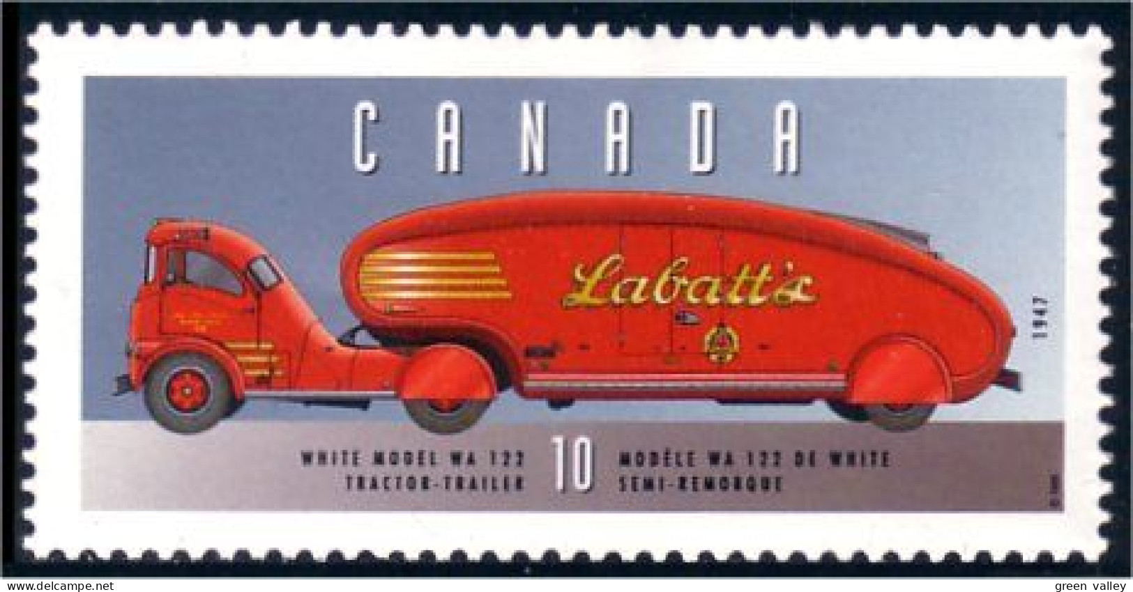 Canada Semi-remorque Biere Labatt Beer Trailer MNH ** Neuf SC (C16-05mc) - Autos