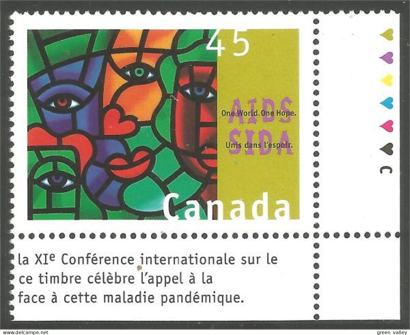 Canada AIDS Awareness Sensibilisation SIDA MNH ** Neuf SC (C16-03dc) - Unused Stamps