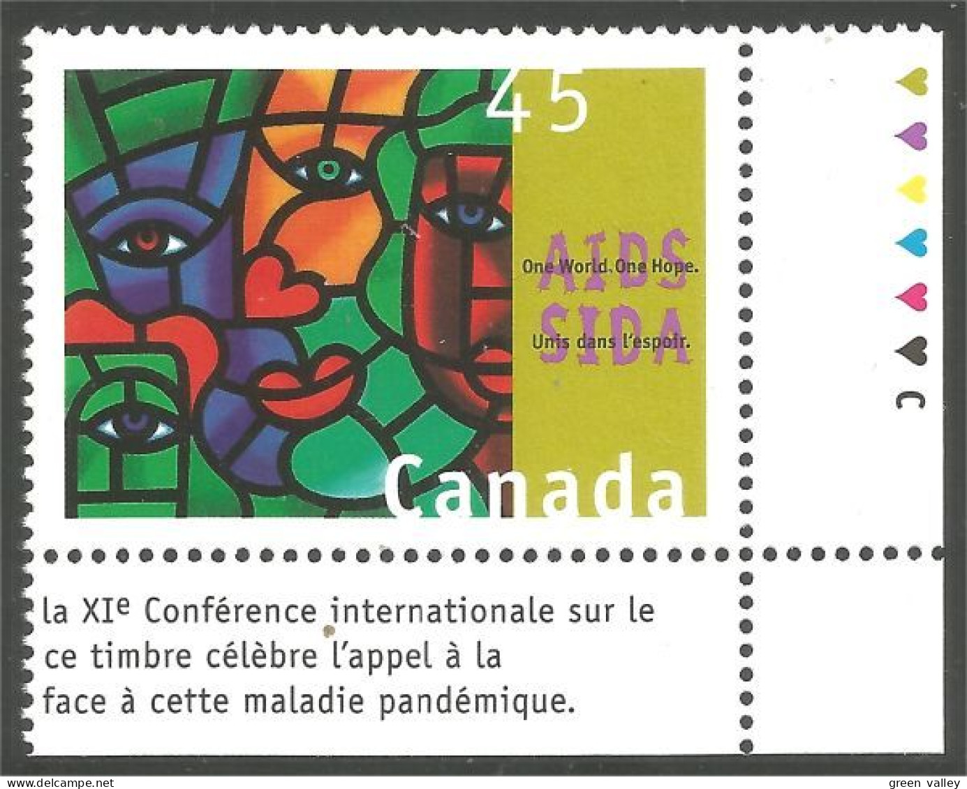 Canada AIDS Awareness Sensibilisation SIDA MNH ** Neuf SC (C16-03dc) - Ongebruikt